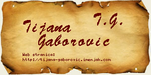 Tijana Gaborović vizit kartica